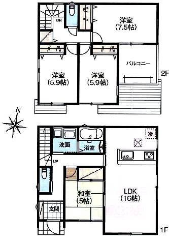 　間取り図　2号地