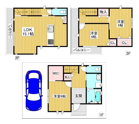 　敷地間口の広い物件ですので、車庫入れもラクラクです！