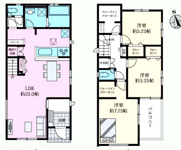 　間取り図　2号地
