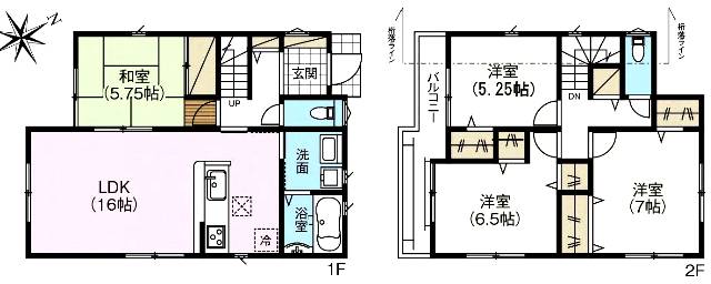 　間取り図　2号地